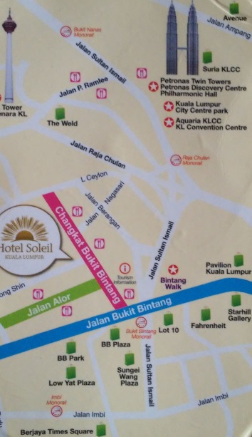 Mapa de los alrededores del hotel