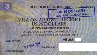 Visa a la llegada a Indonesia